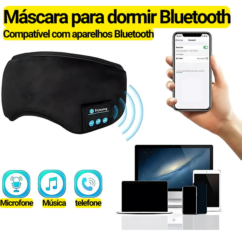 Tapa-olho - Máscara para dormir com fone de ouvido Bluetooth